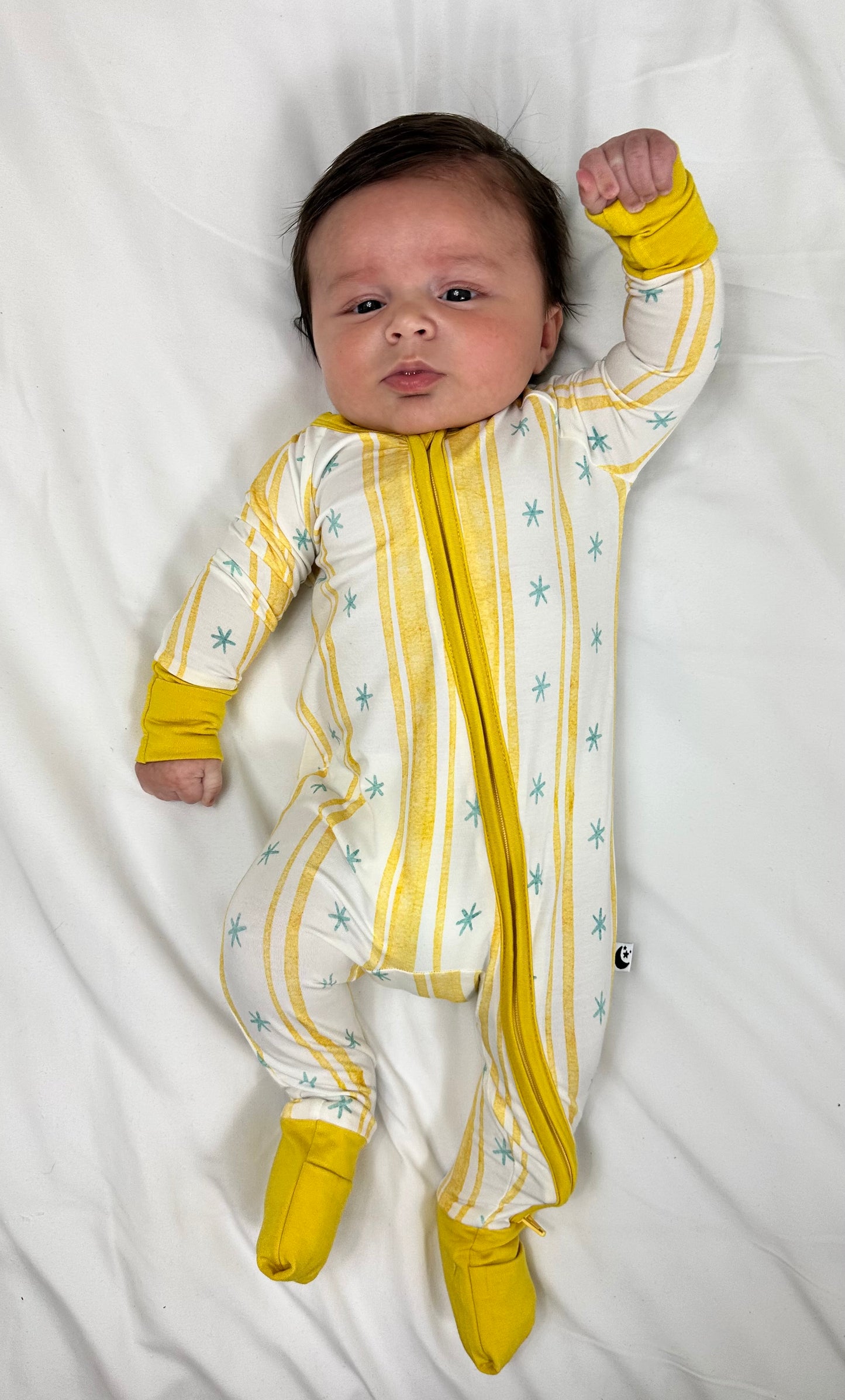 Starlight Stripe - Zipper Footie Pajamas
