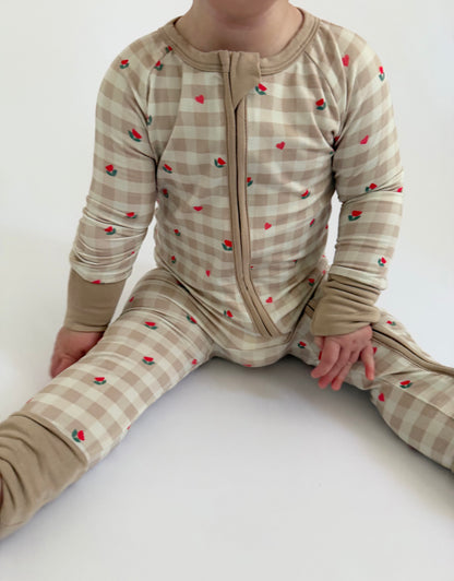 Petal & Plaid  - Zipper Footie Pajamas