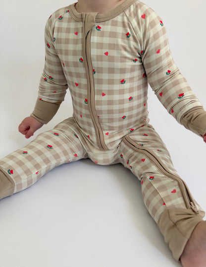 Petal & Plaid  - Zipper Footie Pajamas