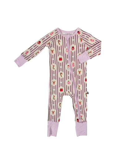 Sugar Plum Lane - Zipper Footie Pajamas