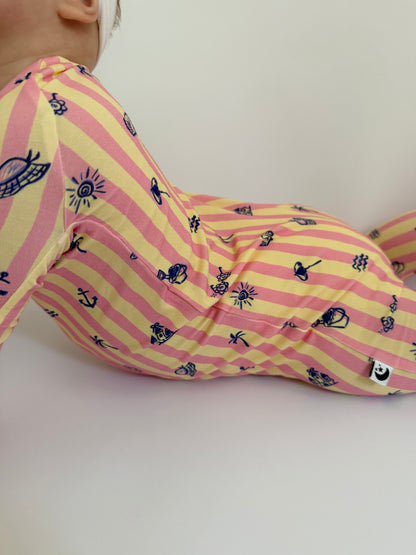 Sandy Shores - Zipper Footie Pajamas