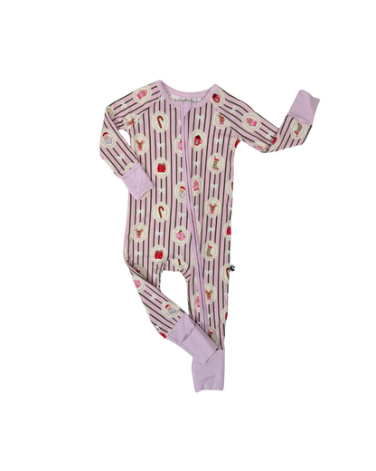 Sugar Plum Lane - Zipper Footie Pajamas