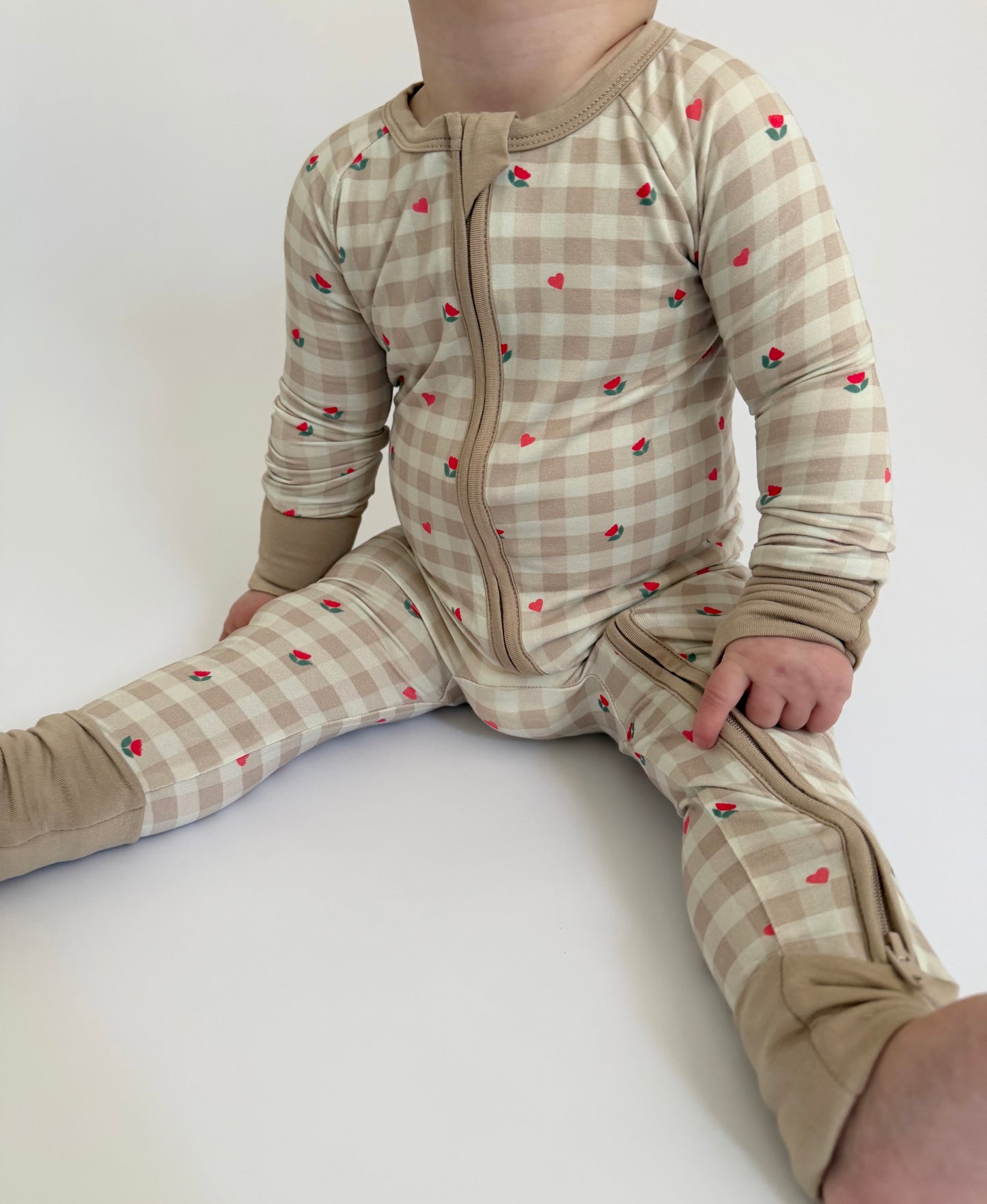 Petal & Plaid  - Zipper Footie Pajamas